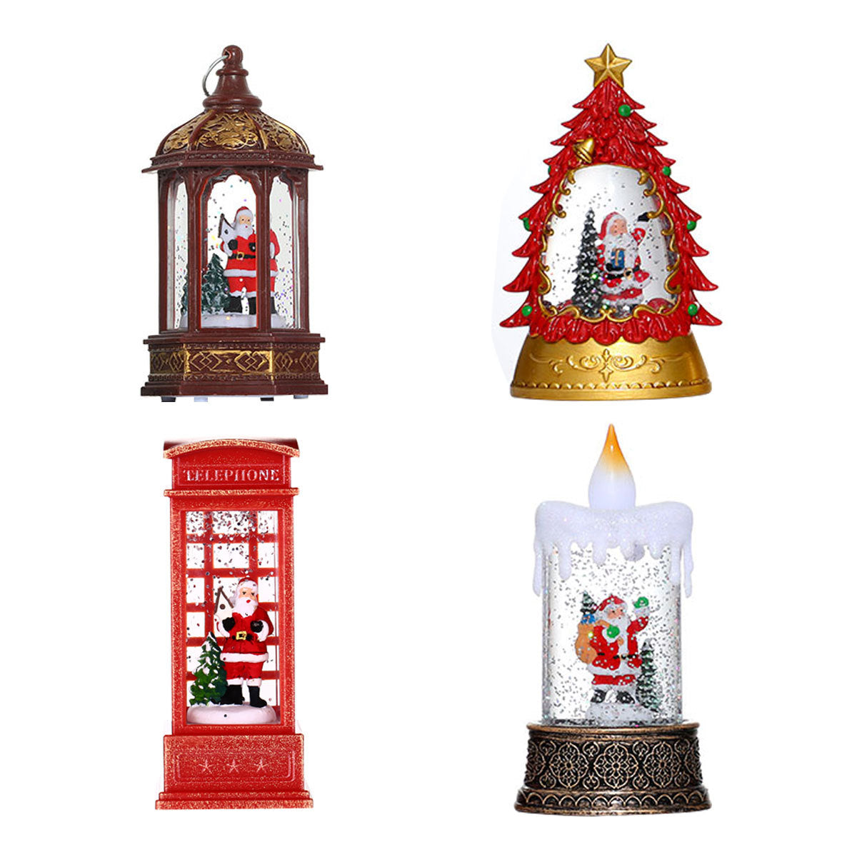 Decorative Light-Up Christmas Telephone Box Yeouu