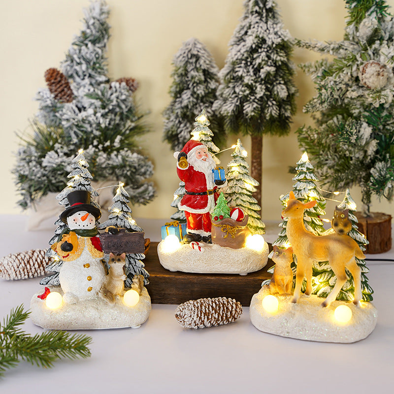 Illuminated Christmas decorative figure with animals Yeouu