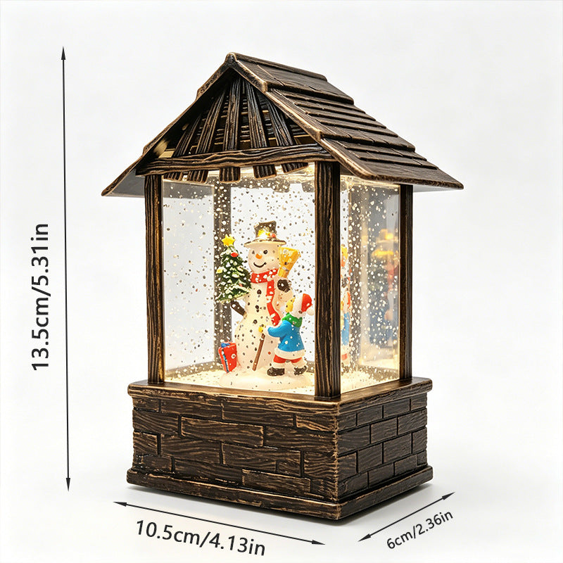 Christmas lantern with snow globe and LED lighting Yeouu