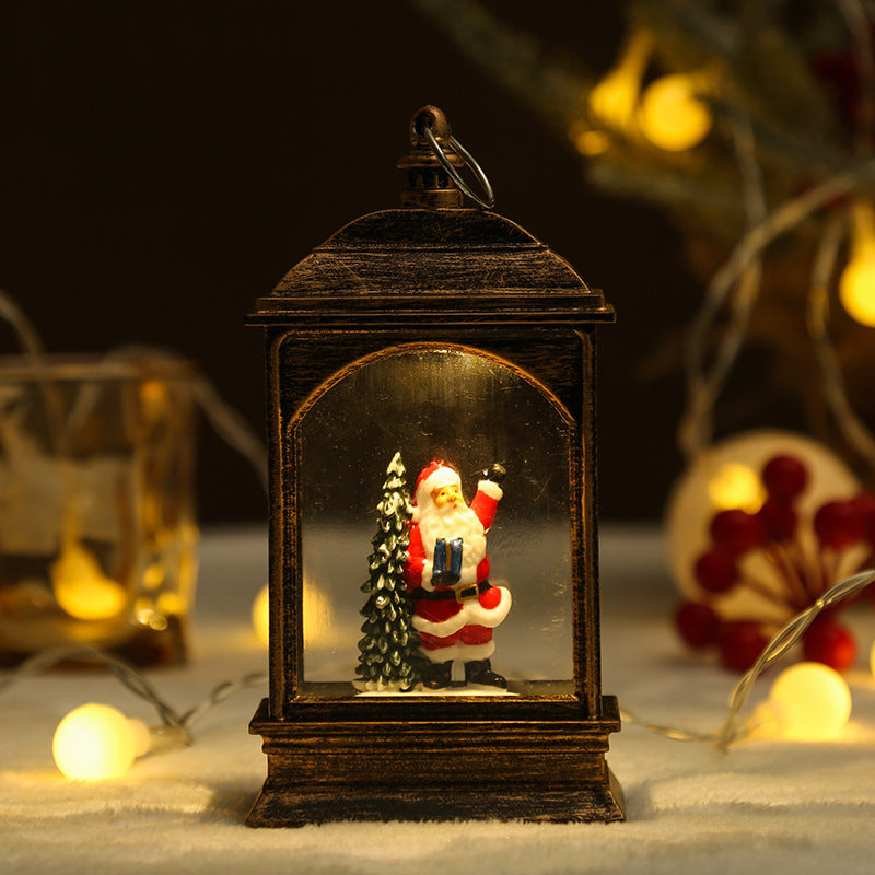 Nostalgic Snowman Lantern with Glitter Effects Yeouu