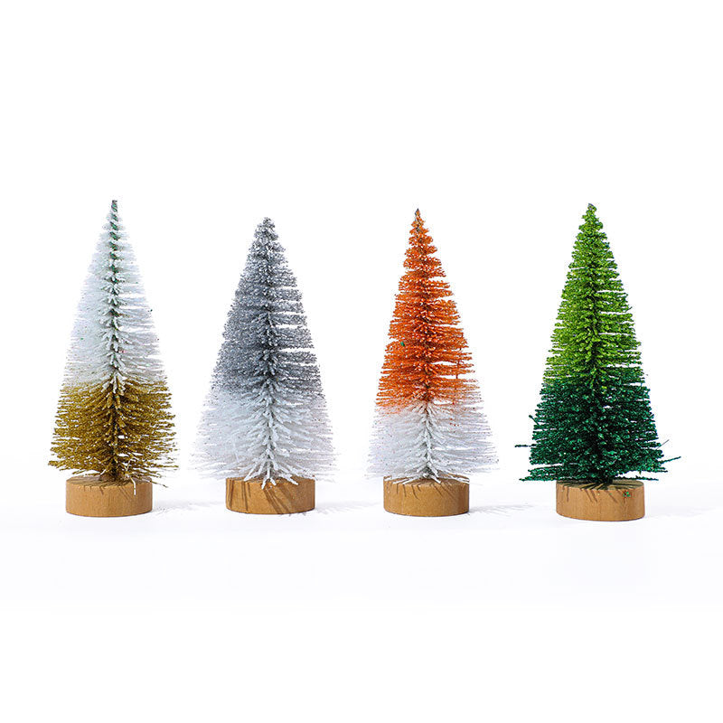 Miniature Christmas Tree Figurines Set Yeouu