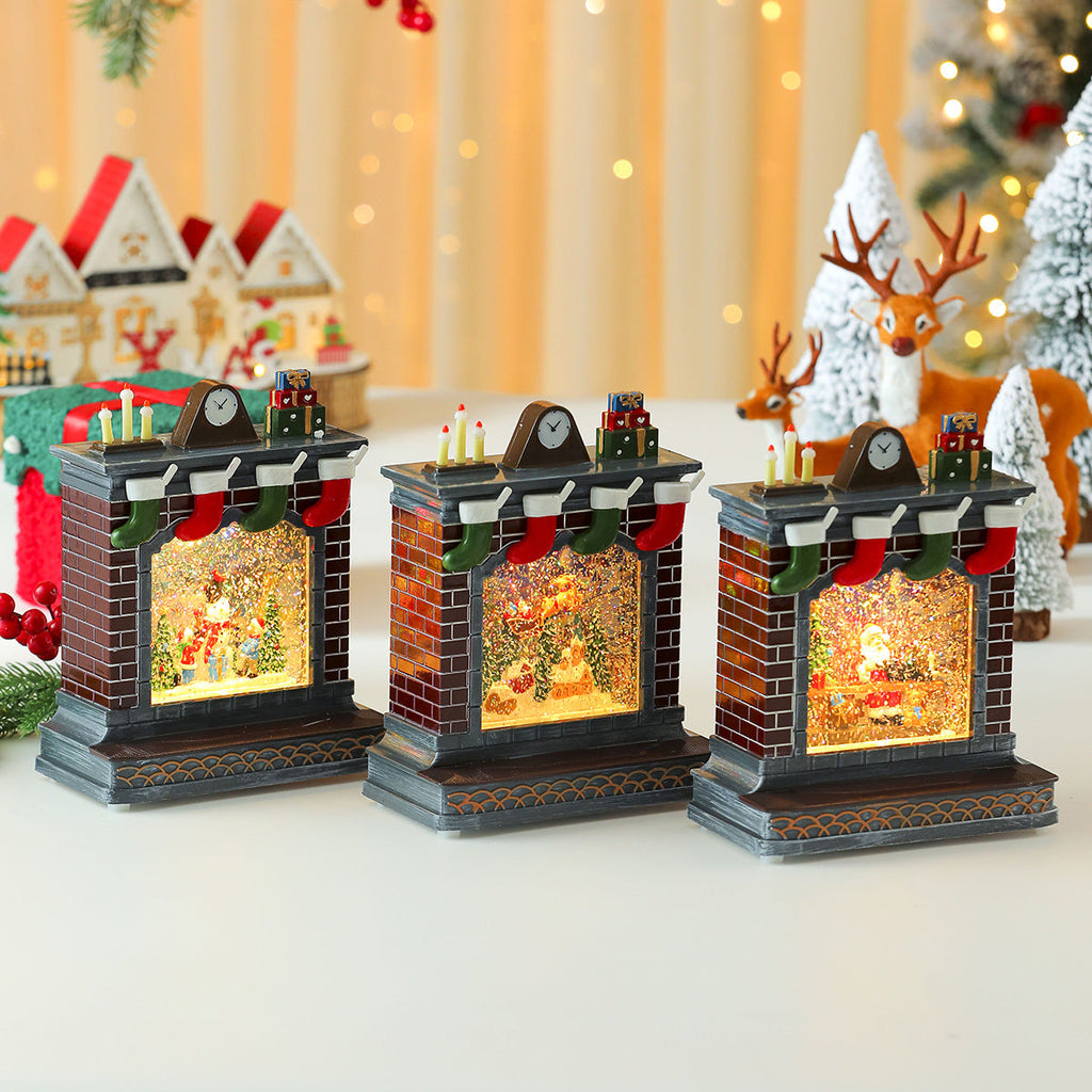 LED Illuminated Christmas Fireplace Decoration Yeouu