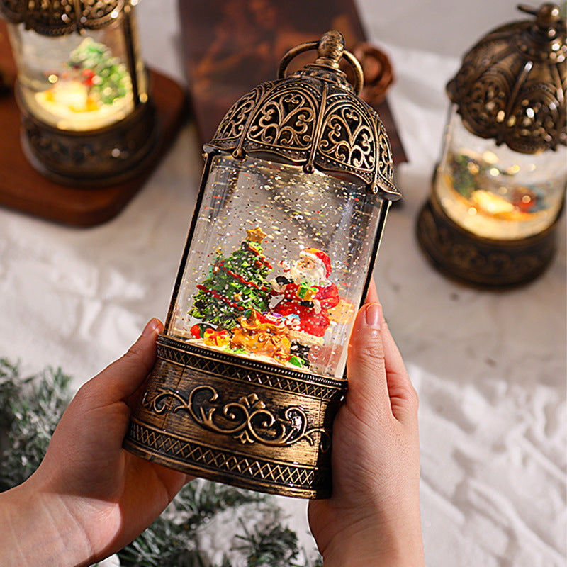Elegant Christmas lantern with snow globe Yeouu