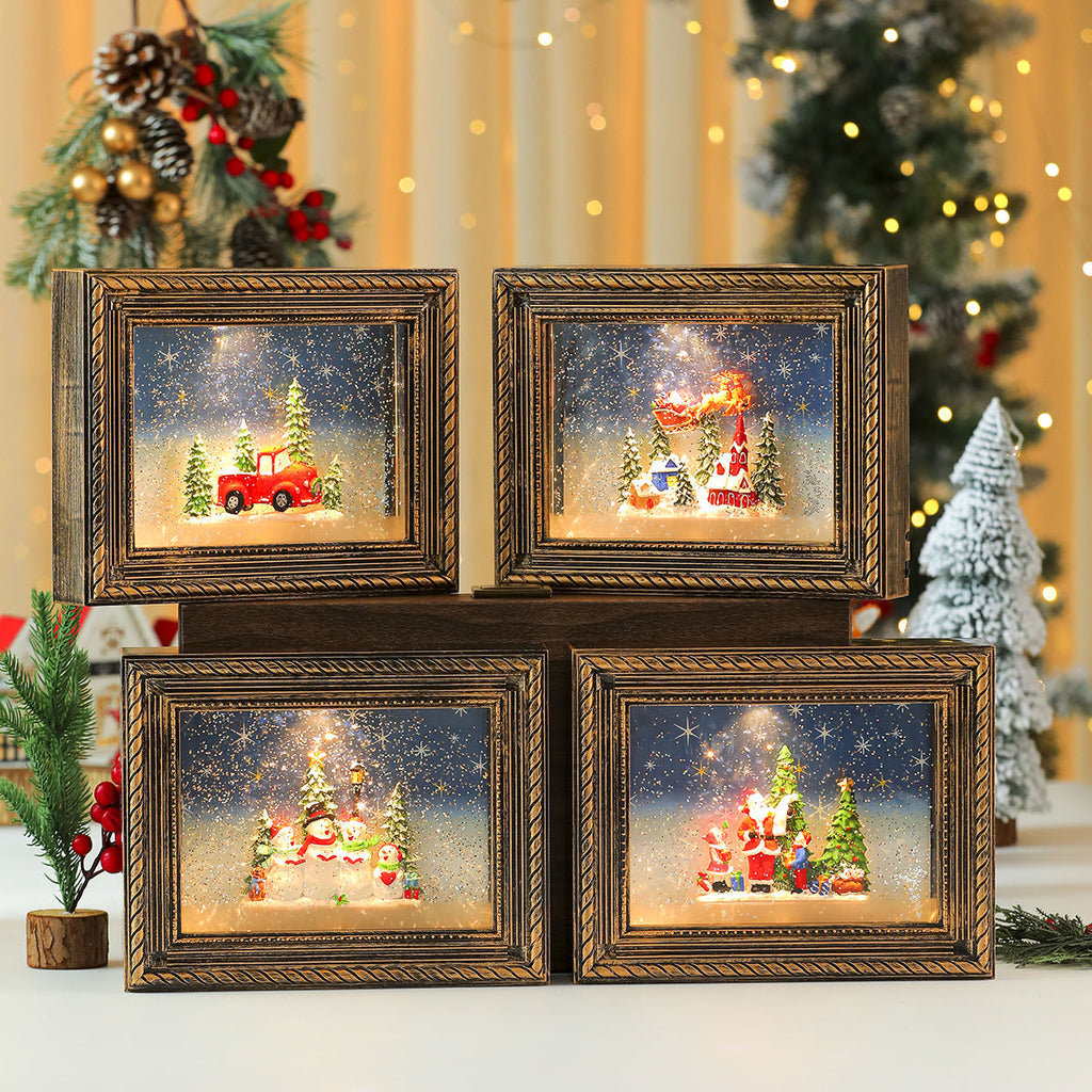 Illuminated Christmas Scene Figurine Yeouu