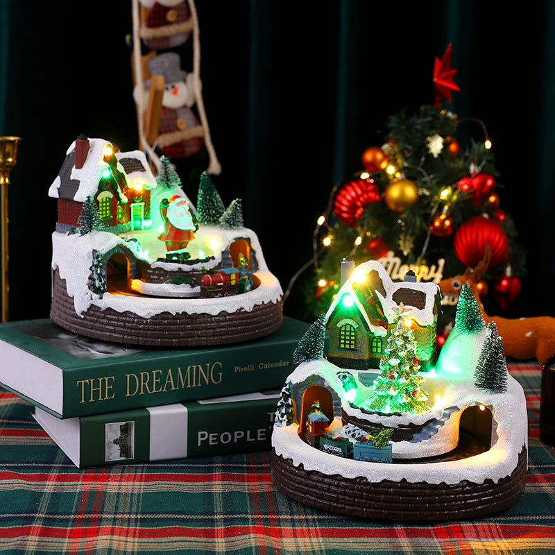 Illuminated Christmas village figure Yeouu