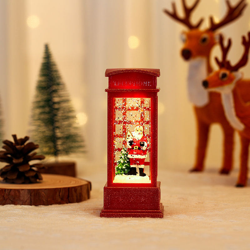 Decorative Light-Up Christmas Telephone Box Yeouu