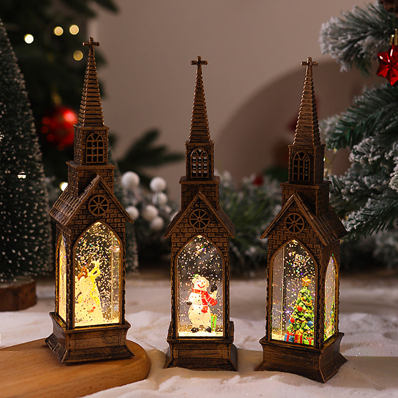 Illuminated Christmas Church Decoration Yeouu