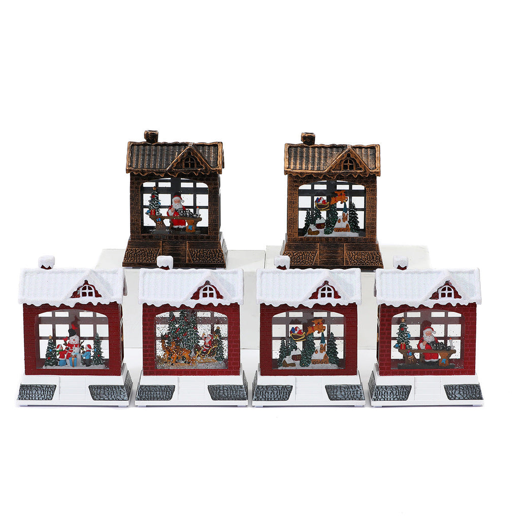 Christmas Village Snow Globe Figurine Yeouu
