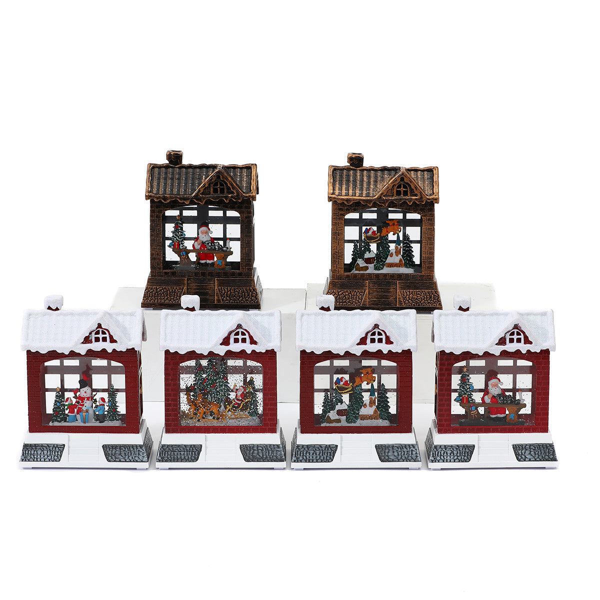 Christmas Village Snow Globe Figurine Yeouu
