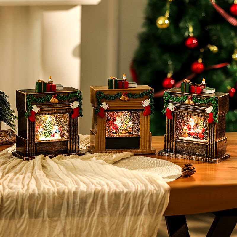 Decorative Christmas Romance Fireplace Figure Yeouu