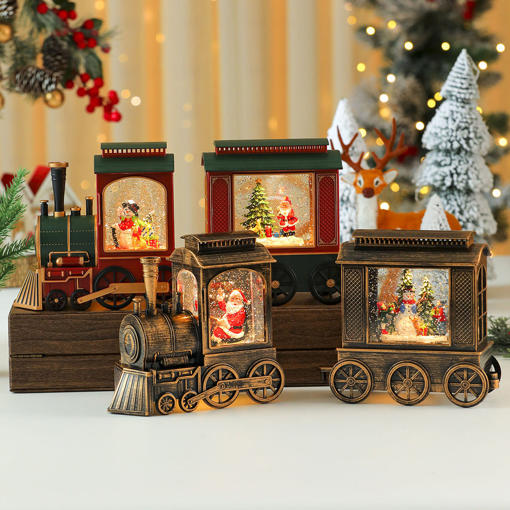Decorative LED Christmas Train Figurine Yeouu