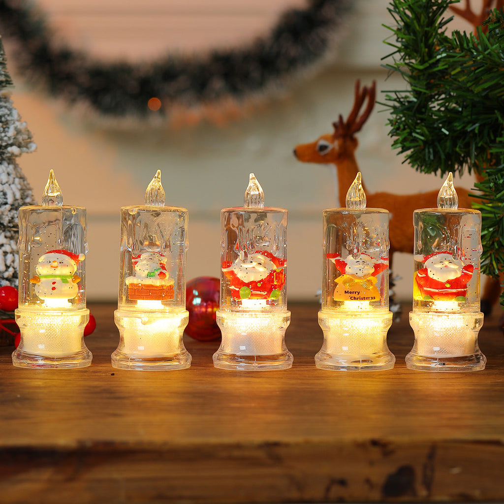LED Illuminated Christmas Candle Figurine Yeouu