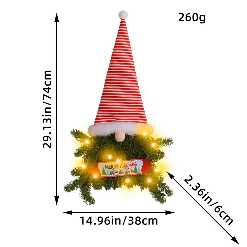 Yeouu | Glowing Christmas Wreath Upside Down Tree Stripes A Tall Hat