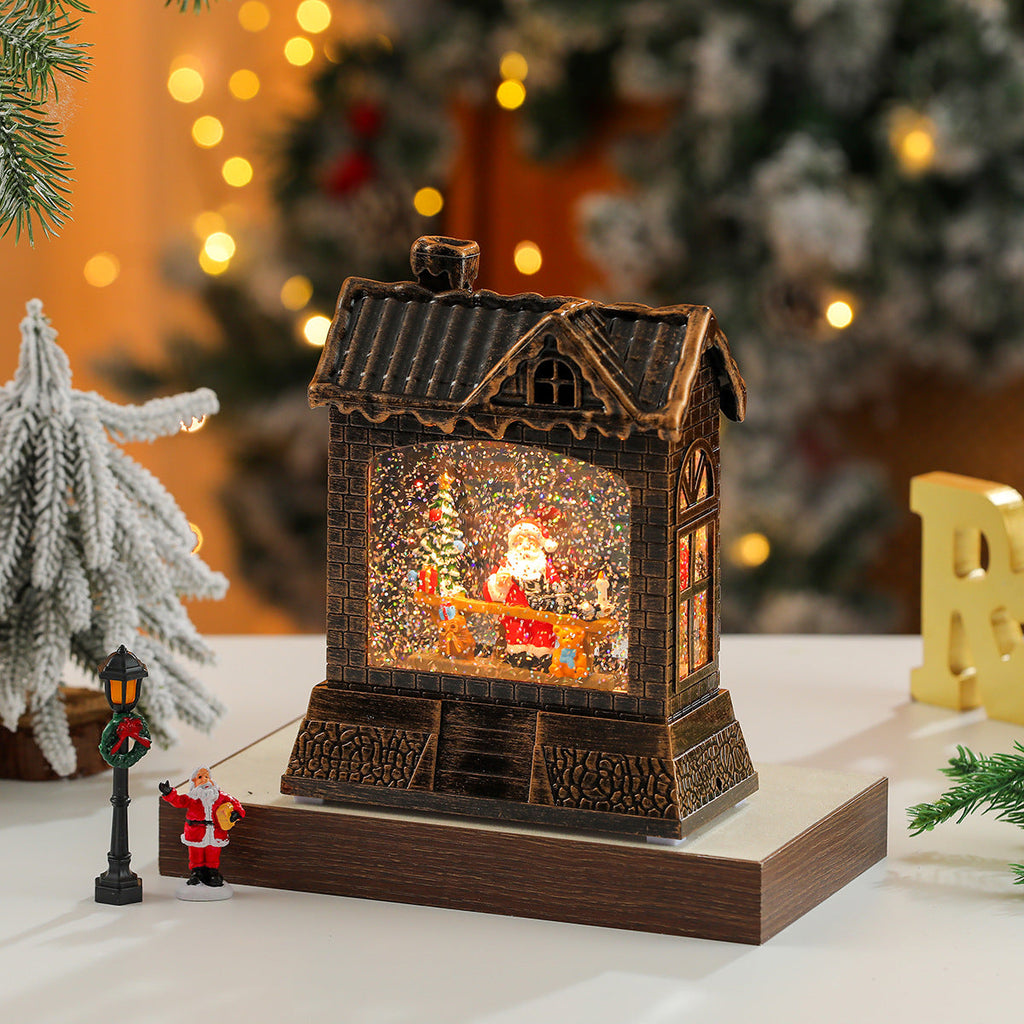 Christmas Village Snow Globe Figurine Yeouu
