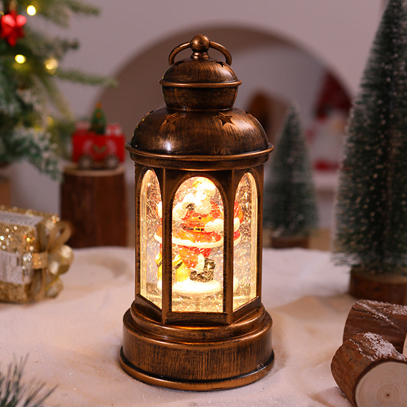 Illuminated Christmas lantern with Santa Claus scene Yeouu