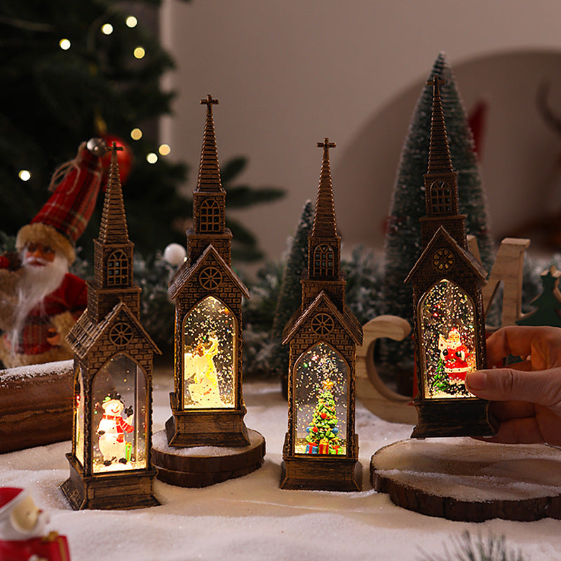 Illuminated Christmas Church Decoration Yeouu