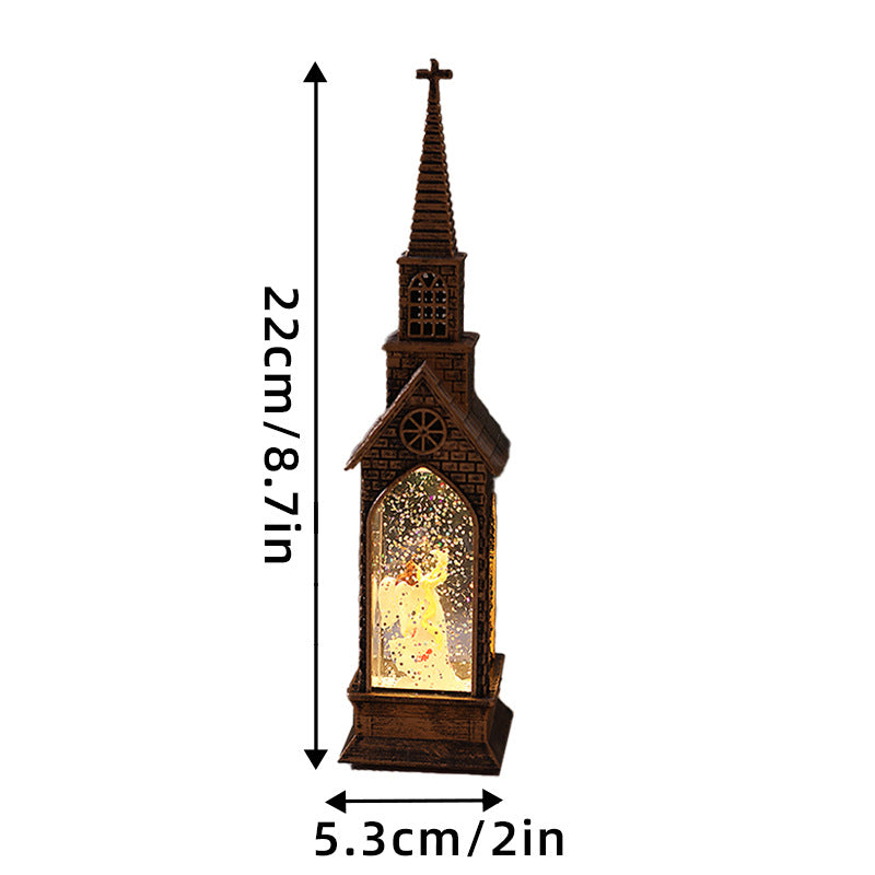 Illuminated Christmas Church Decoration Yeouu