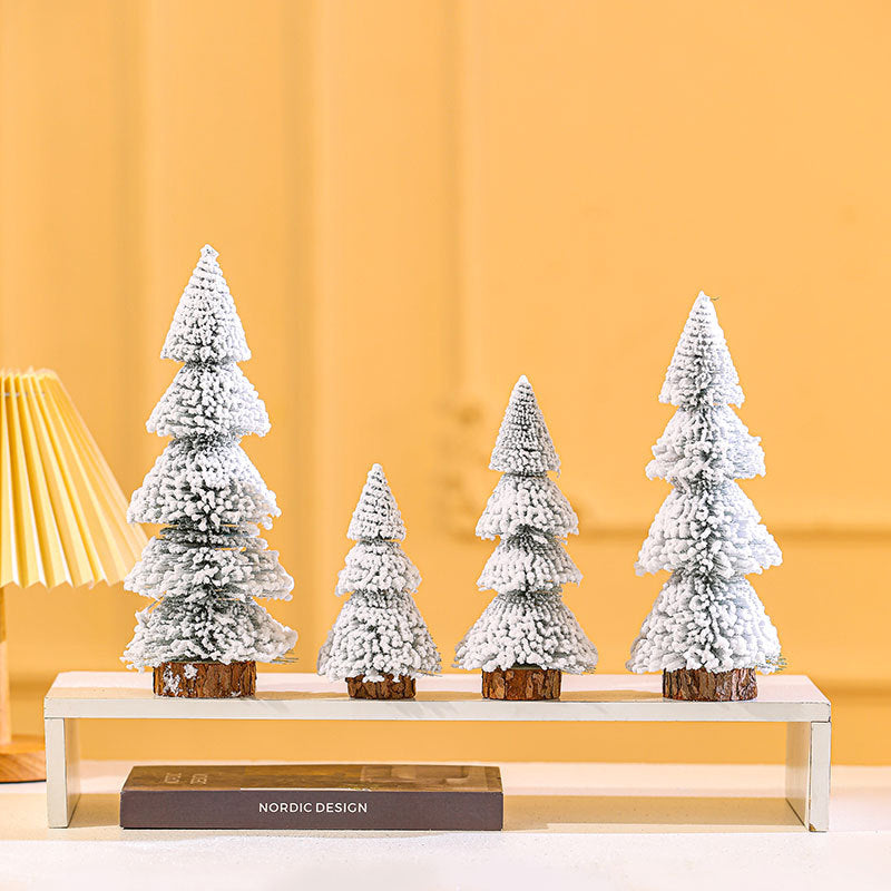Illuminated Mini Frosted Christmas Tree Decoration Yeouu