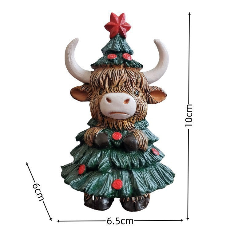 Christmas decoration figure in Highlands cattle design Yeouu