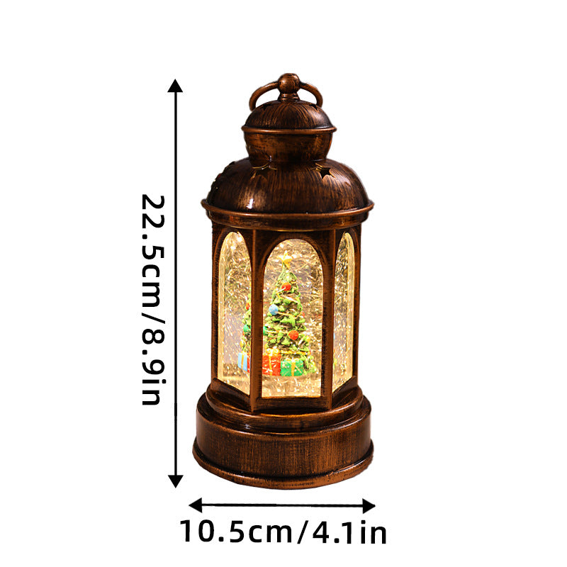 Illuminated Christmas lantern with Santa Claus scene Yeouu