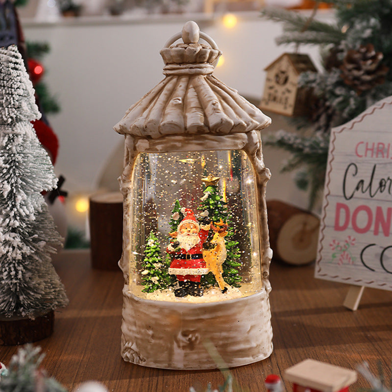 Illuminated Christmas lantern with snow scenes Yeouu