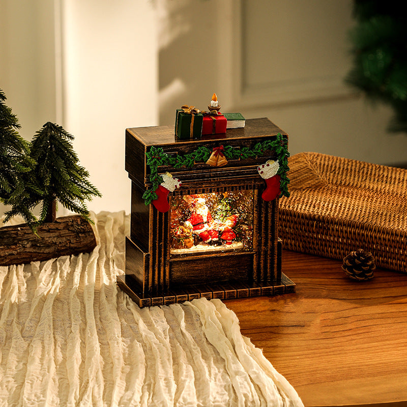 Decorative Christmas Romance Fireplace Figure Yeouu