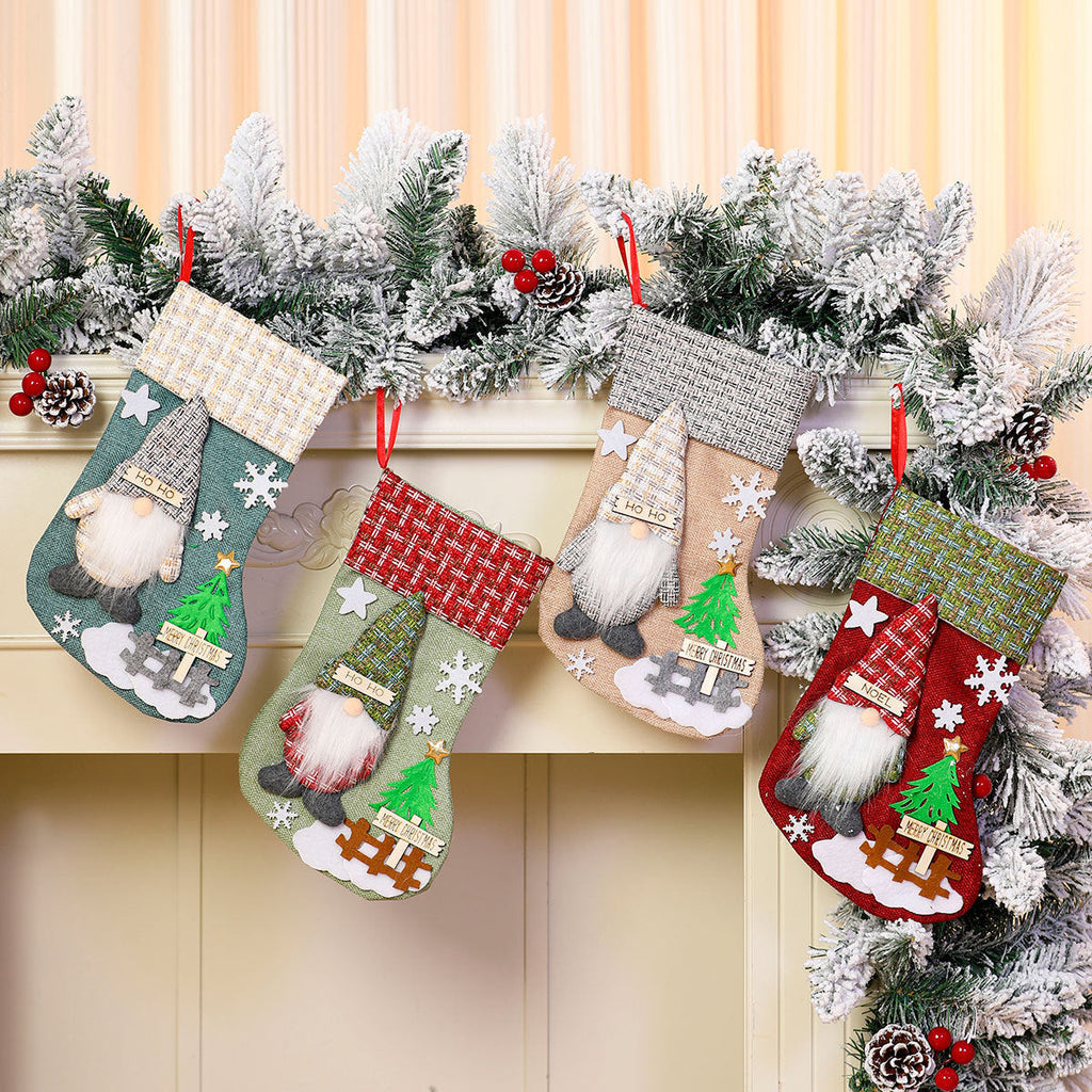 Decorative Holiday Gnome Stocking Yeouu