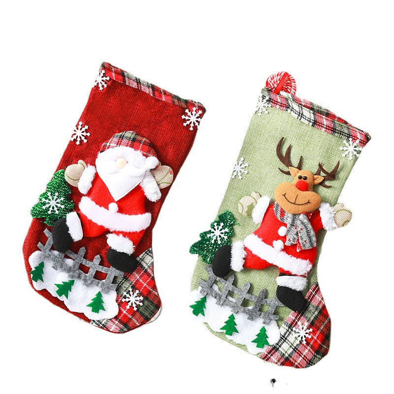Festive Christmas stocking with cute Santa Claus motif Yeouu