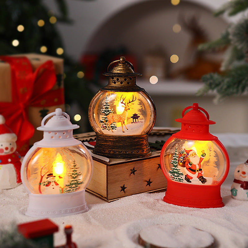 Decorative Christmas lantern with festive Santa motif Yeouu
