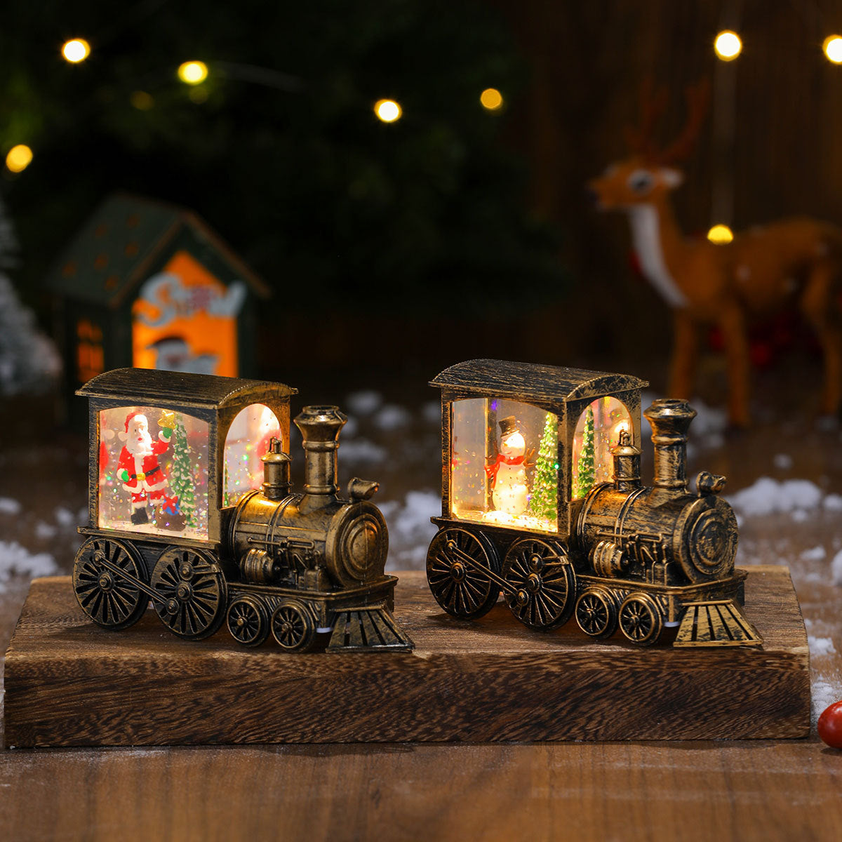 Christmas-Themed LED Light-Up Train Decoration Yeouu