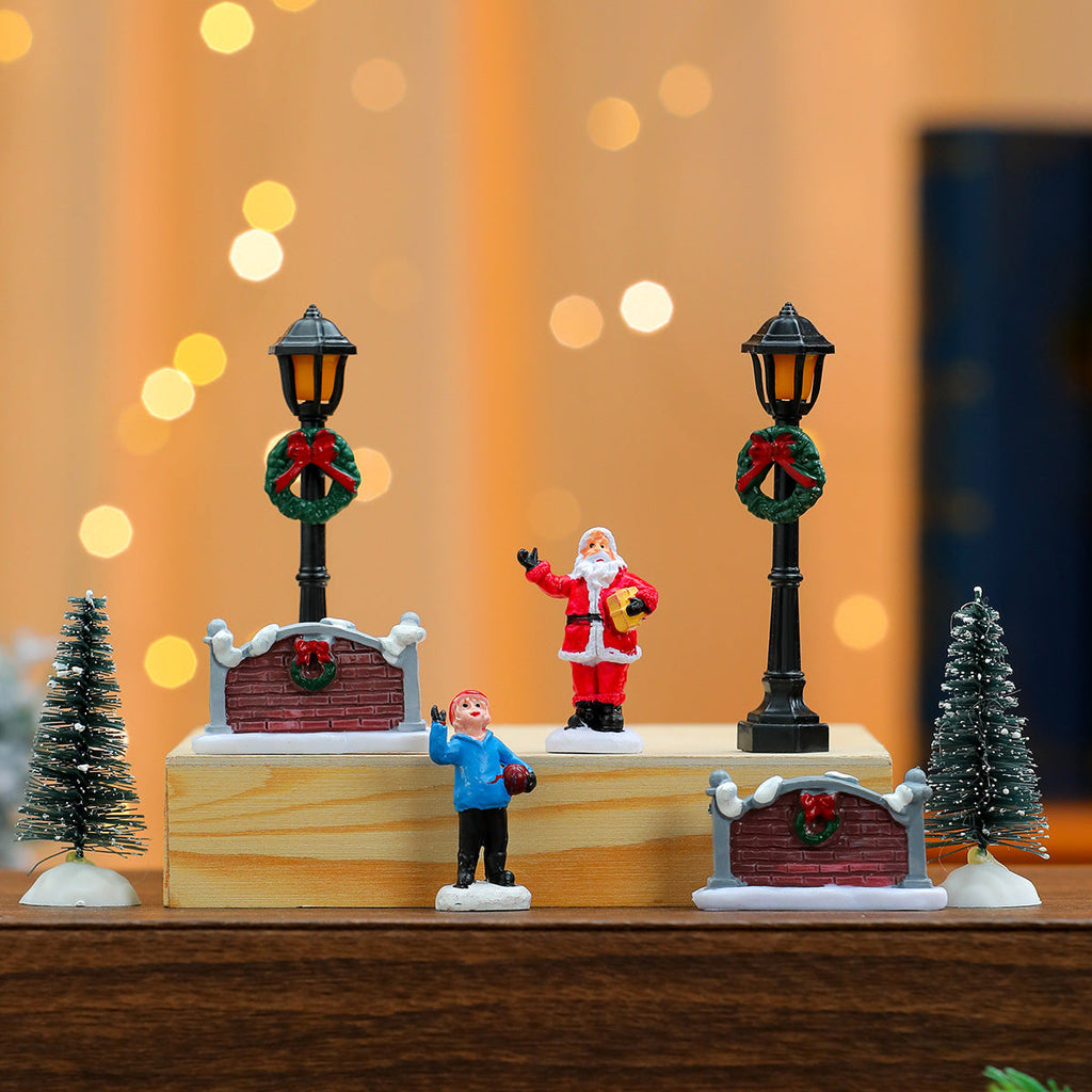 Miniature Christmas Scene Figurine Set Yeouu