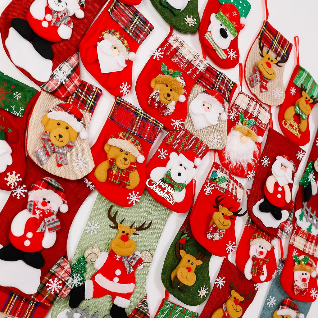Festive Christmas stocking with reindeer motif Yeouu