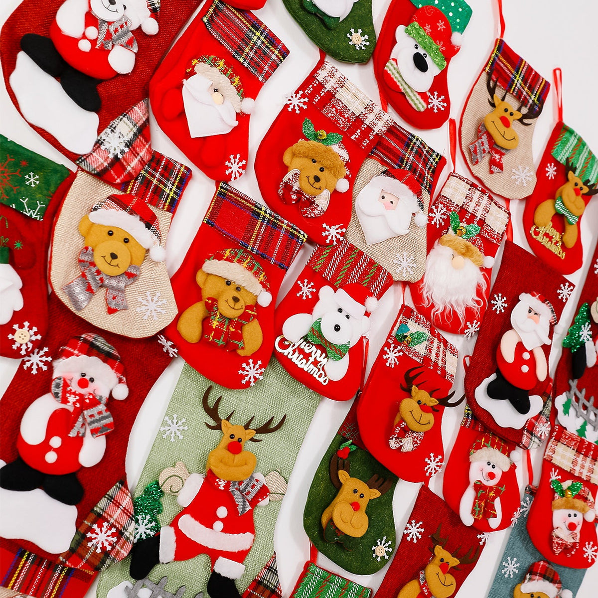 Festive Christmas stocking with reindeer motif Yeouu