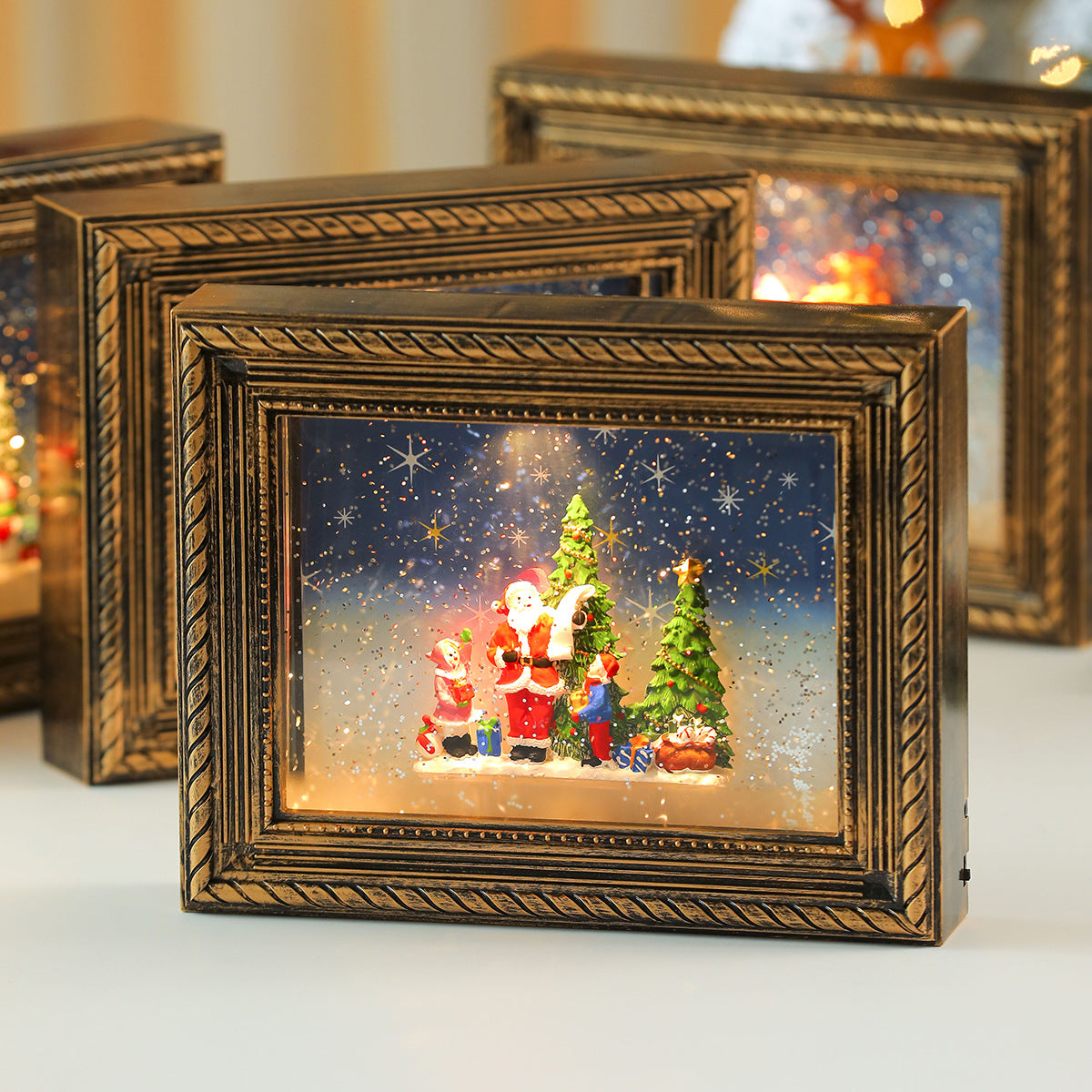 Illuminated Christmas Scene Figurine Yeouu