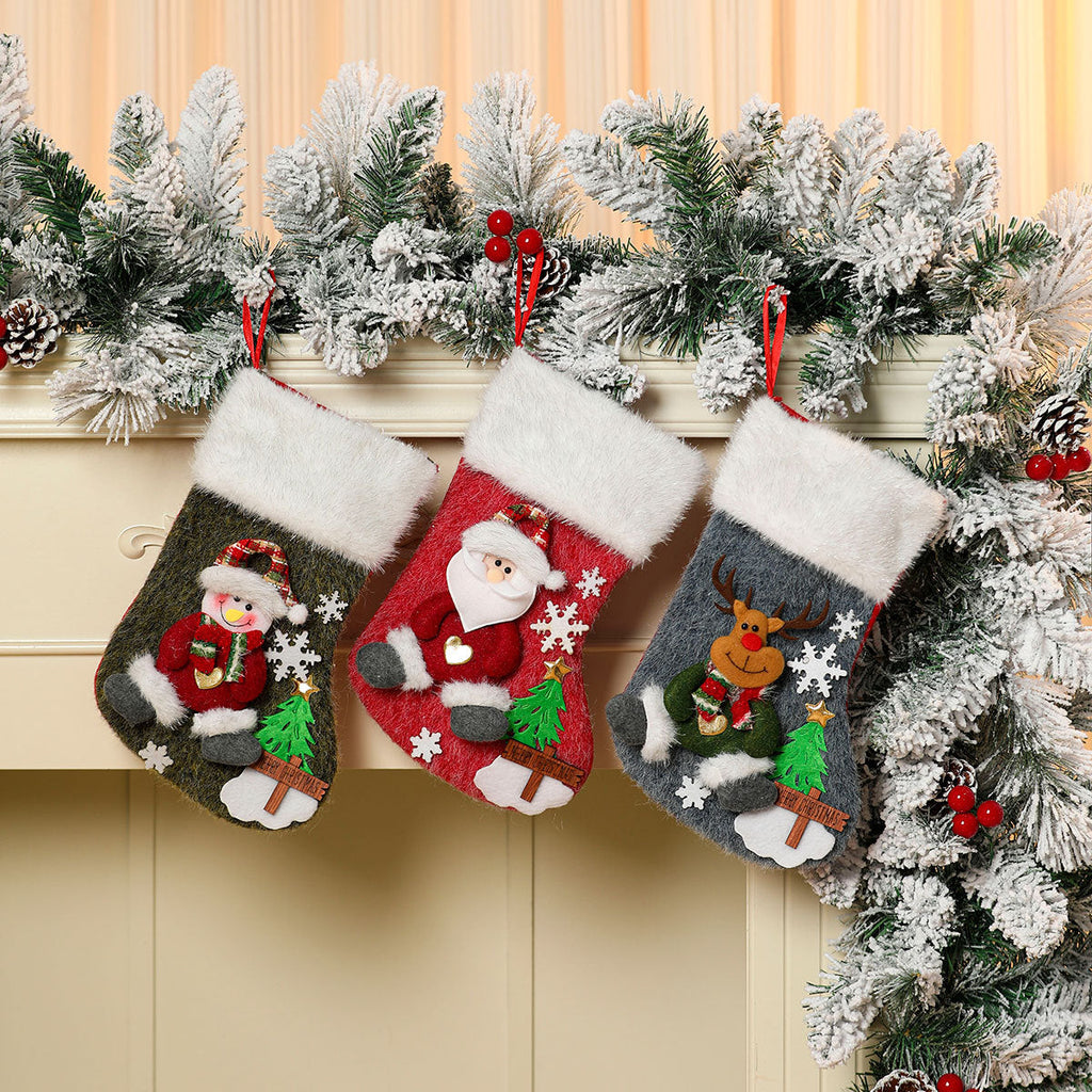 Christmas Stocking with Festive Motif Yeouu