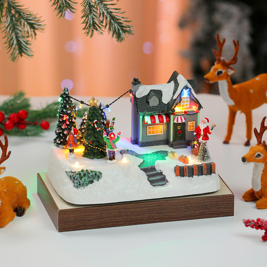 LED Illuminated Christmas Village Scene Decoration Yeouu