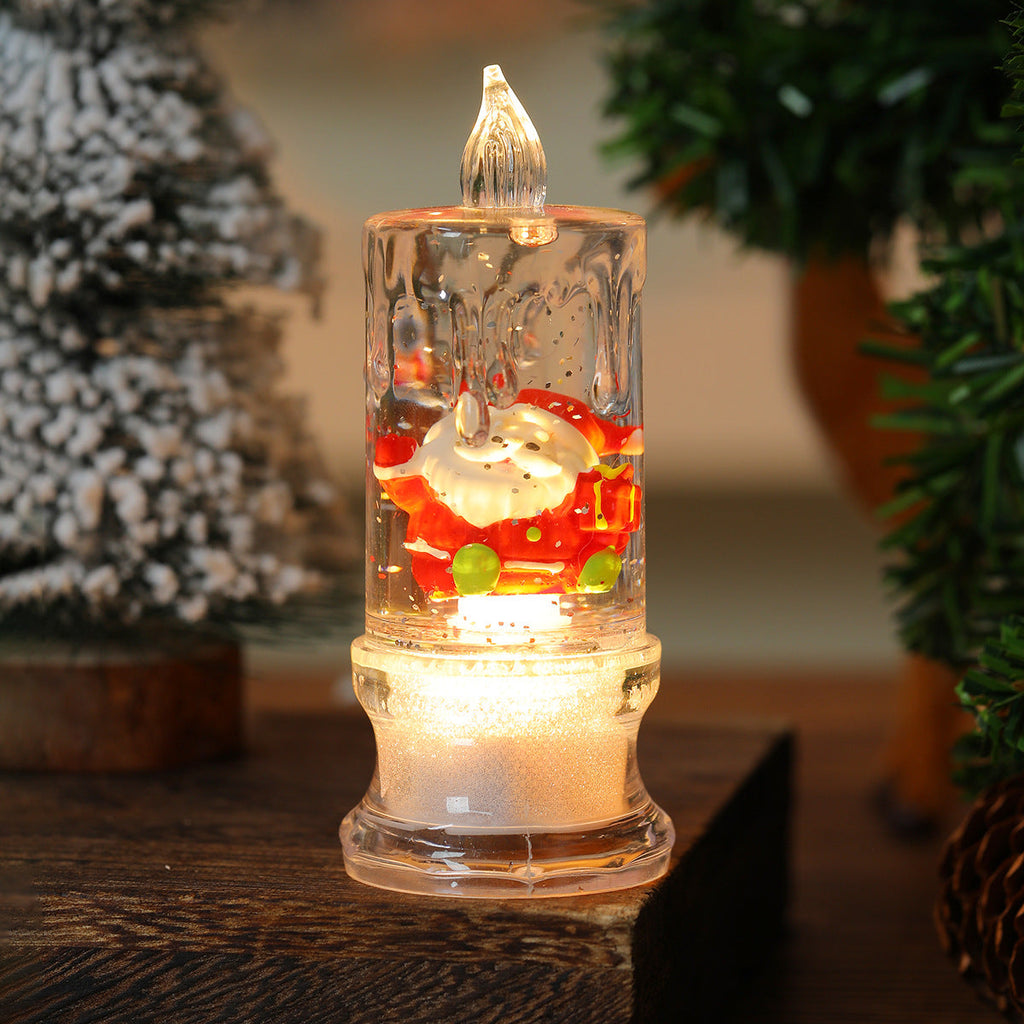 LED Illuminated Christmas Candle Figurine Yeouu