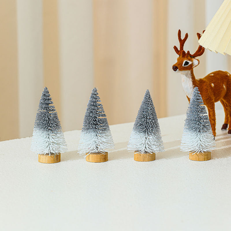 Miniature Christmas Tree Figurines Set Yeouu