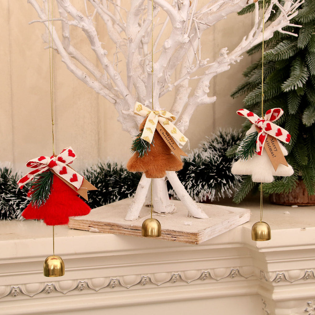 Festive Christmas Tree Ornament with Bell Yeouu