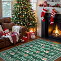 Yeouu | Christmas Rug - Crystal Velvet Living Room Bedroom Non-Slip And Stain-Resistant Rug