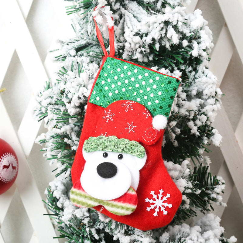 Festive Christmas stocking with reindeer motif Yeouu