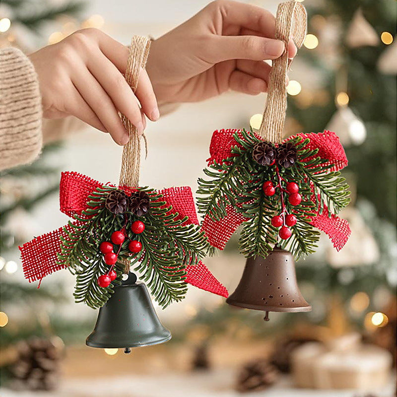Festive Christmas bell with pine cone decoration Yeouu