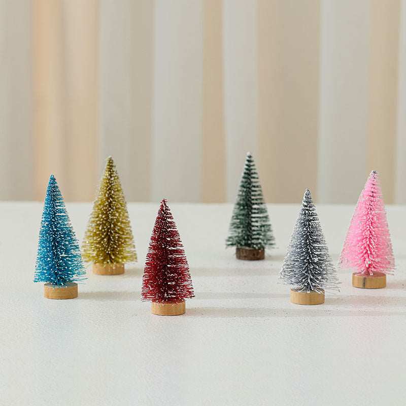 Decorative Miniature Christmas Tree Figurines Yeouu