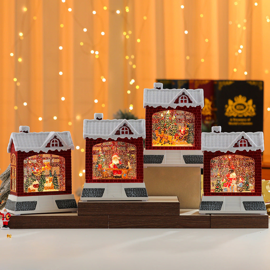 Christmas Village Snow Globe Figurine Yeouu
