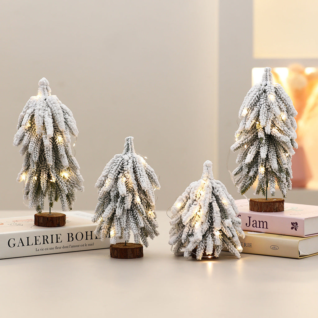 Illuminated Miniature Christmas Tree Decorations Yeouu