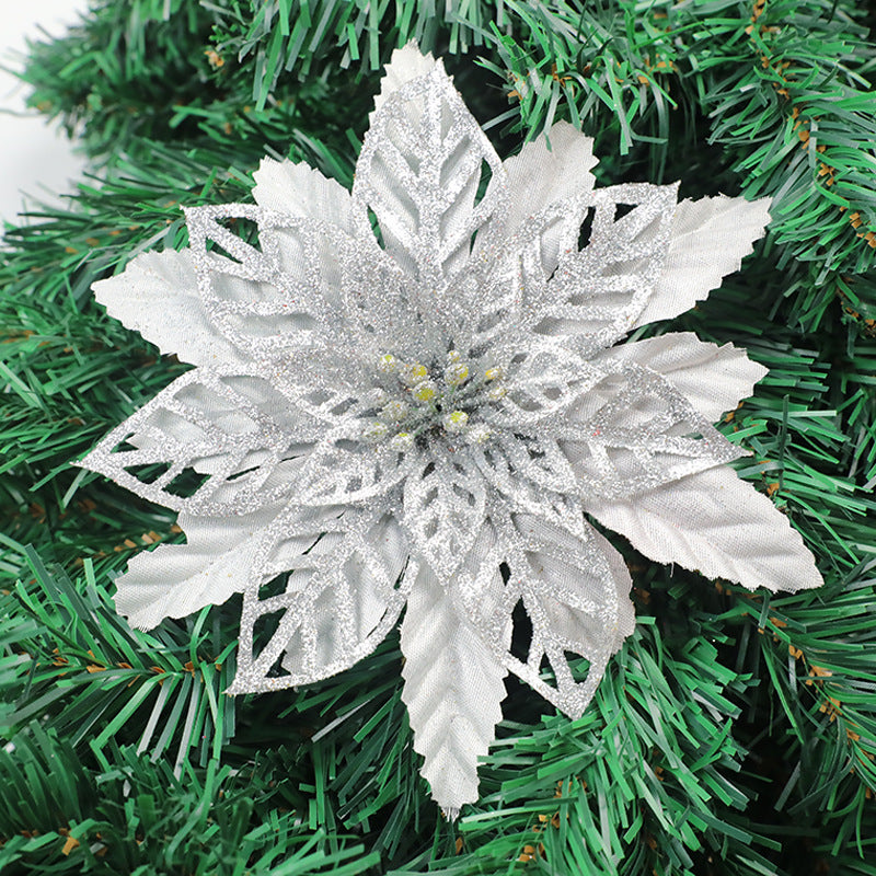 Glittering Floral Christmas Tree Ornament Yeouu