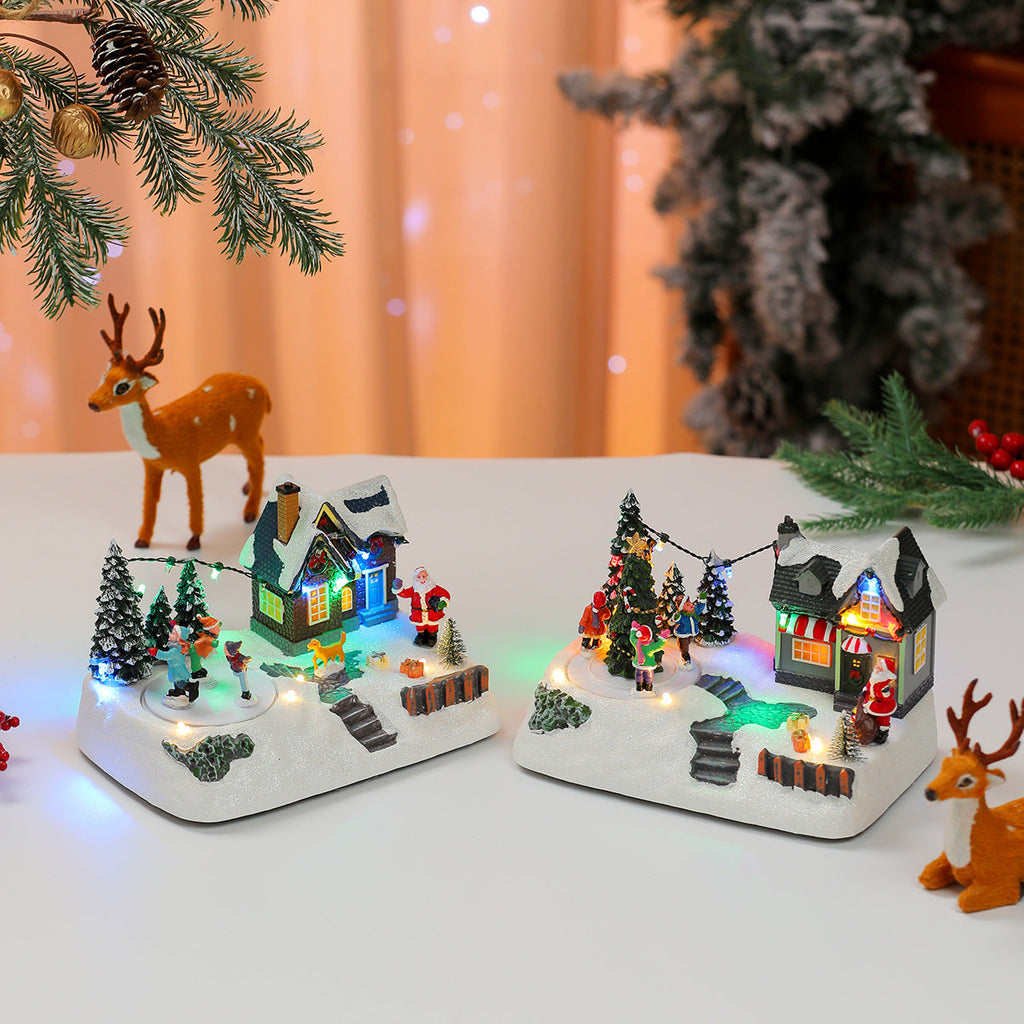 LED Illuminated Christmas Village Scene Decoration Yeouu