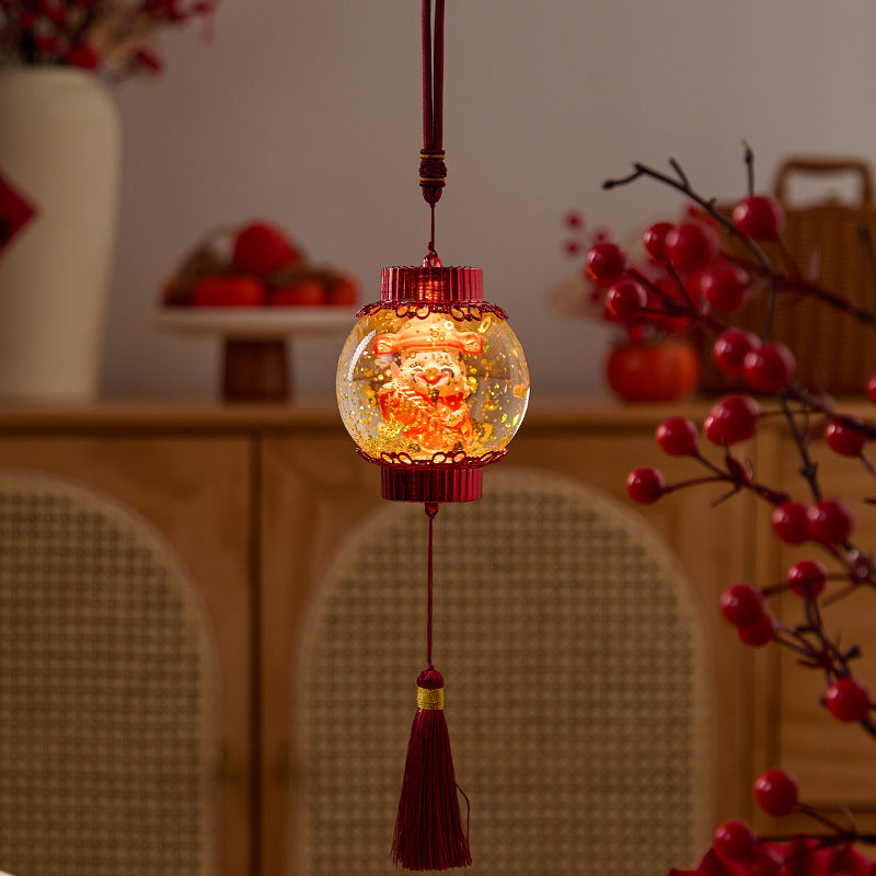 Nostalgic Christmas lantern with festive Santa Yeouu