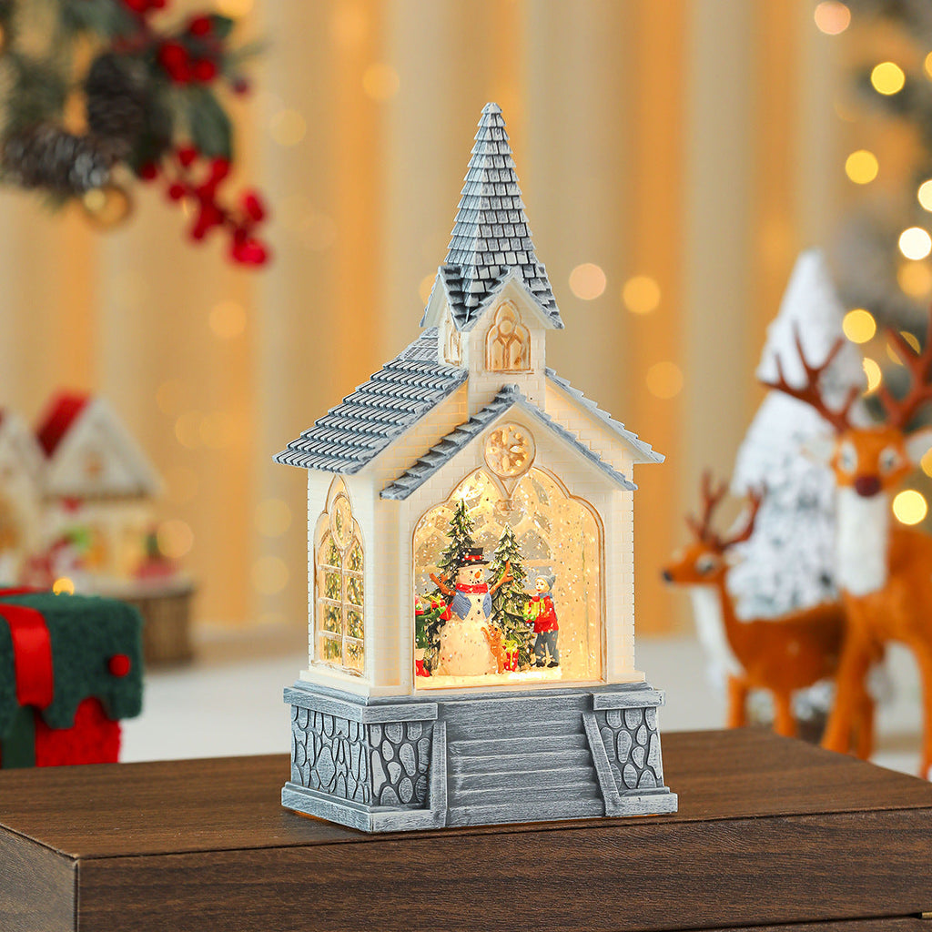 Illuminated Christmas Village Scene Decoration Yeouu