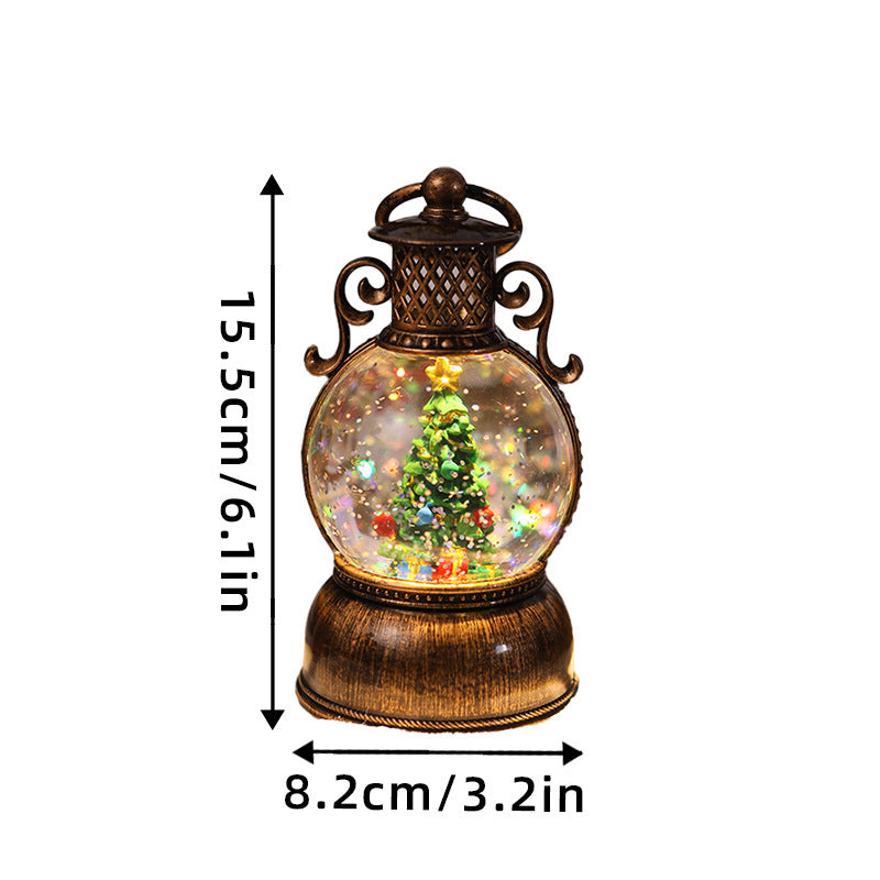 Nostalgic Christmas lantern with movable snowman scene Yeouu